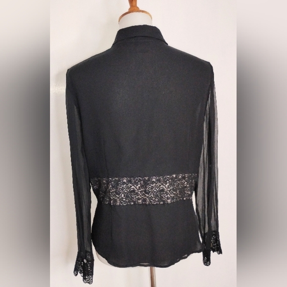 EDWARD SILK CHIFFON BLOUSE WITH EMBELLISHED WAIST BAND - Picture 7 of 11